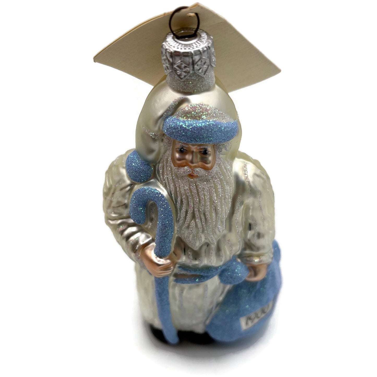 Patricia Breen Millennium Santa Claus 1900 2000 Blue Pearl Christmas Ornament