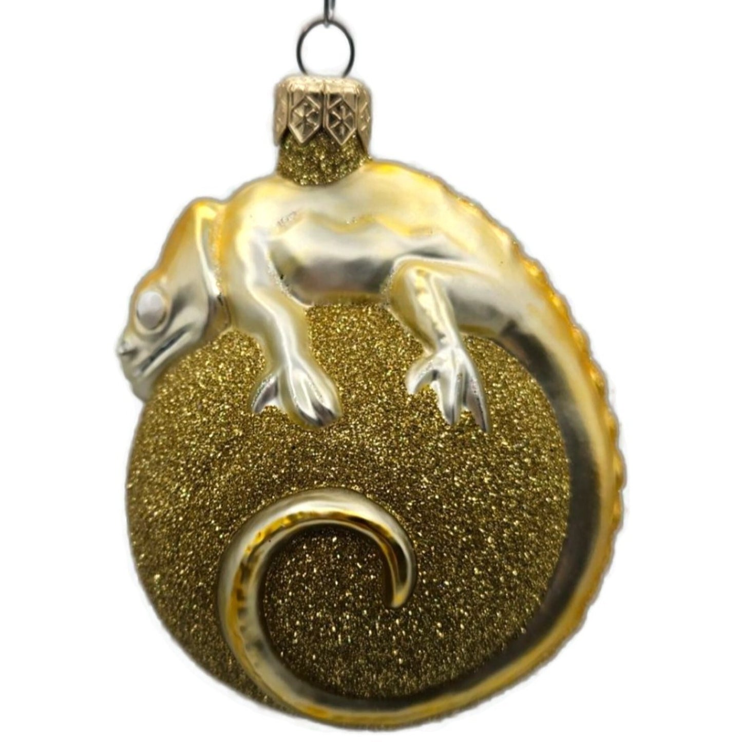 Patricia Breen Chameleon Gold Glittered Christmas Holiday Tree Ornament