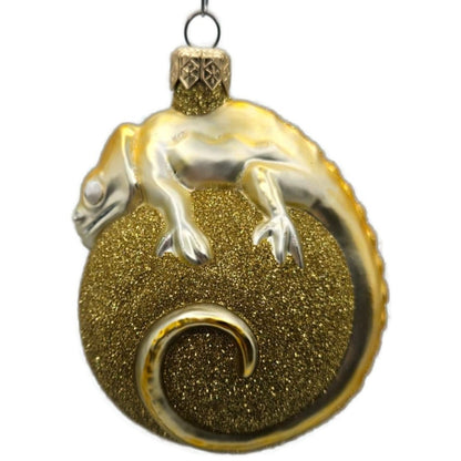 Patricia Breen Chameleon Gold Glittered Christmas Holiday Tree Ornament
