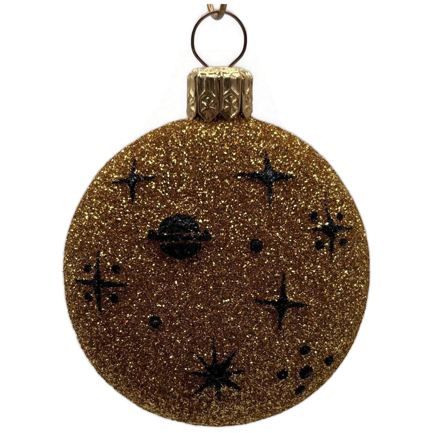 Patricia Breen Miniature Moon And Many Stars Planet Gold Christmas Tree Ornament