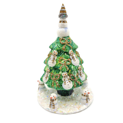Patricia Breen Snowman Topiary Gold Silver Free Standing Christmas Tree Ornament