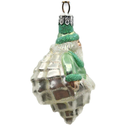 Patricia Breen Turitella Santa Green Aquatic Christmas Seashell Ornament 9939