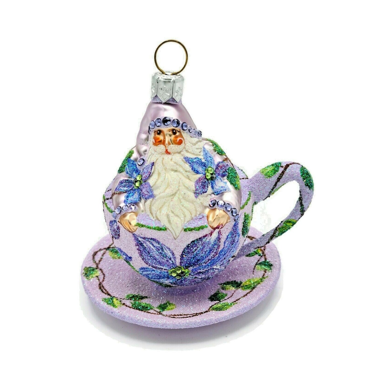 Patricia Breen Tea for Two Clematis Spring Holiday Tree Ornament Tea Party CATZ
