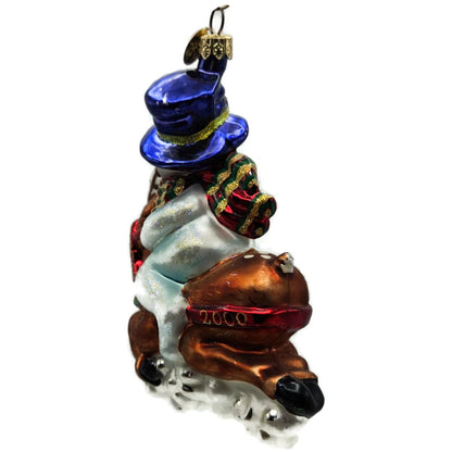 Christopher Radko Frostys Flight Snowman Reindeer Christmas Ornament 00-ICE-01