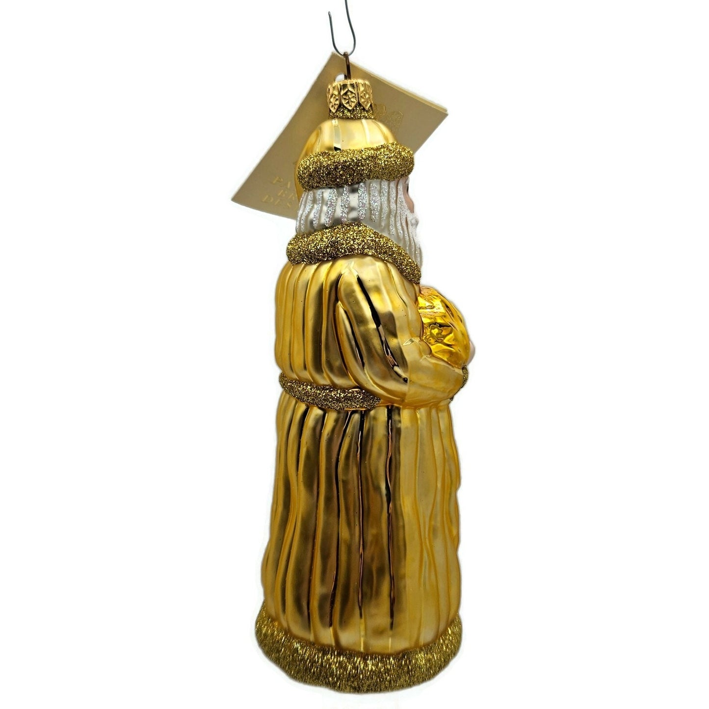 Patricia Breen Look and You Shall Find Him Gold Santa Christmas Tree Ornament