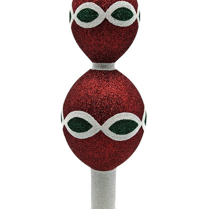 Patricia Breen Faberge Finial Red Santa Claus Glitter Christmas Holiday Topper