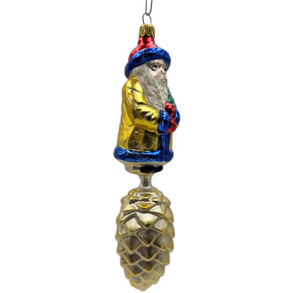Christopher Radko Pine Cone Santa Bavarian Drop Christmas Tree Ornament 93-142-0