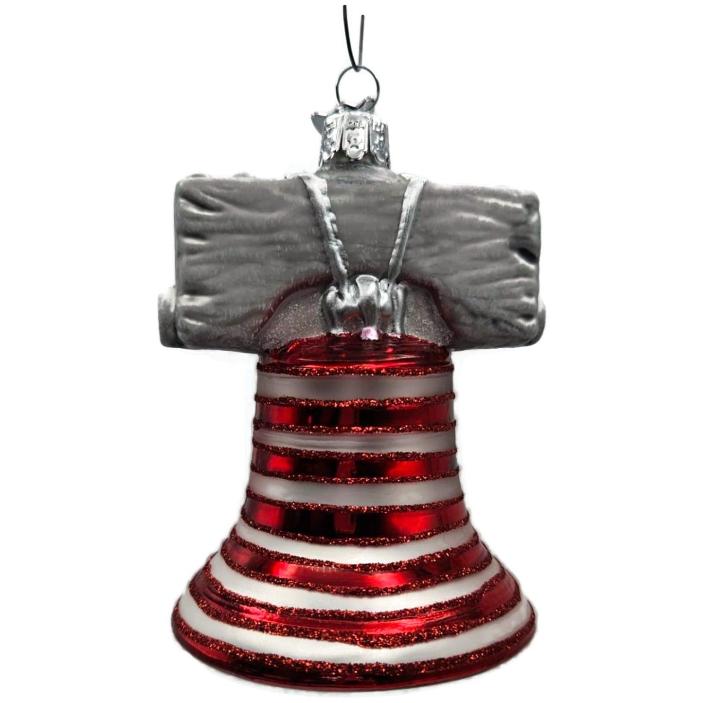 Liberty Bell Patriotic July 4th Christmas Ornament Kurt Adler Noble Gems Red