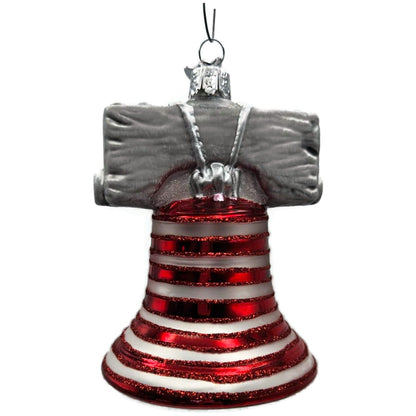 Liberty Bell Patriotic July 4th Christmas Ornament Kurt Adler Noble Gems Red