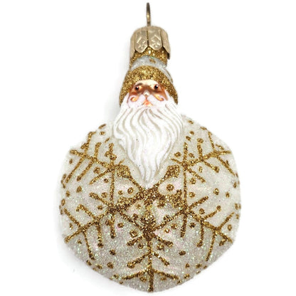 Patricia Breen Snowflake Noel Pearl Gold Santa Claus Glitter Christmas Ornament
