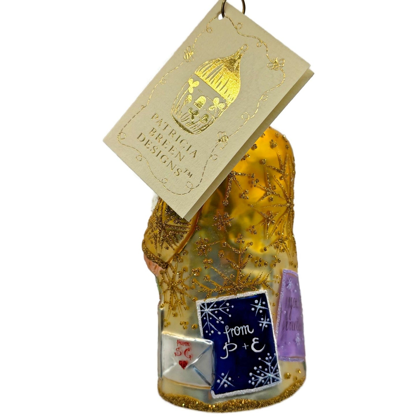 Patricia Breen Dear Santa Reading Letters Snowflakes Christmas Ornament 2412
