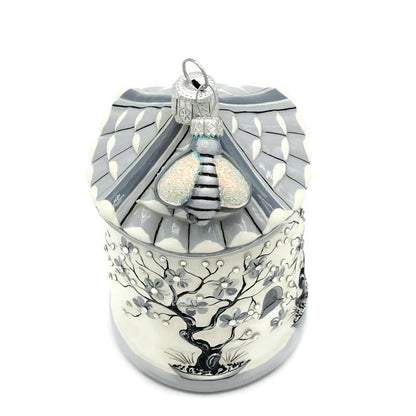 Patricia Breen Zenskep Chinoiserie Black Bee Floral Asian Holiday Tree Ornament