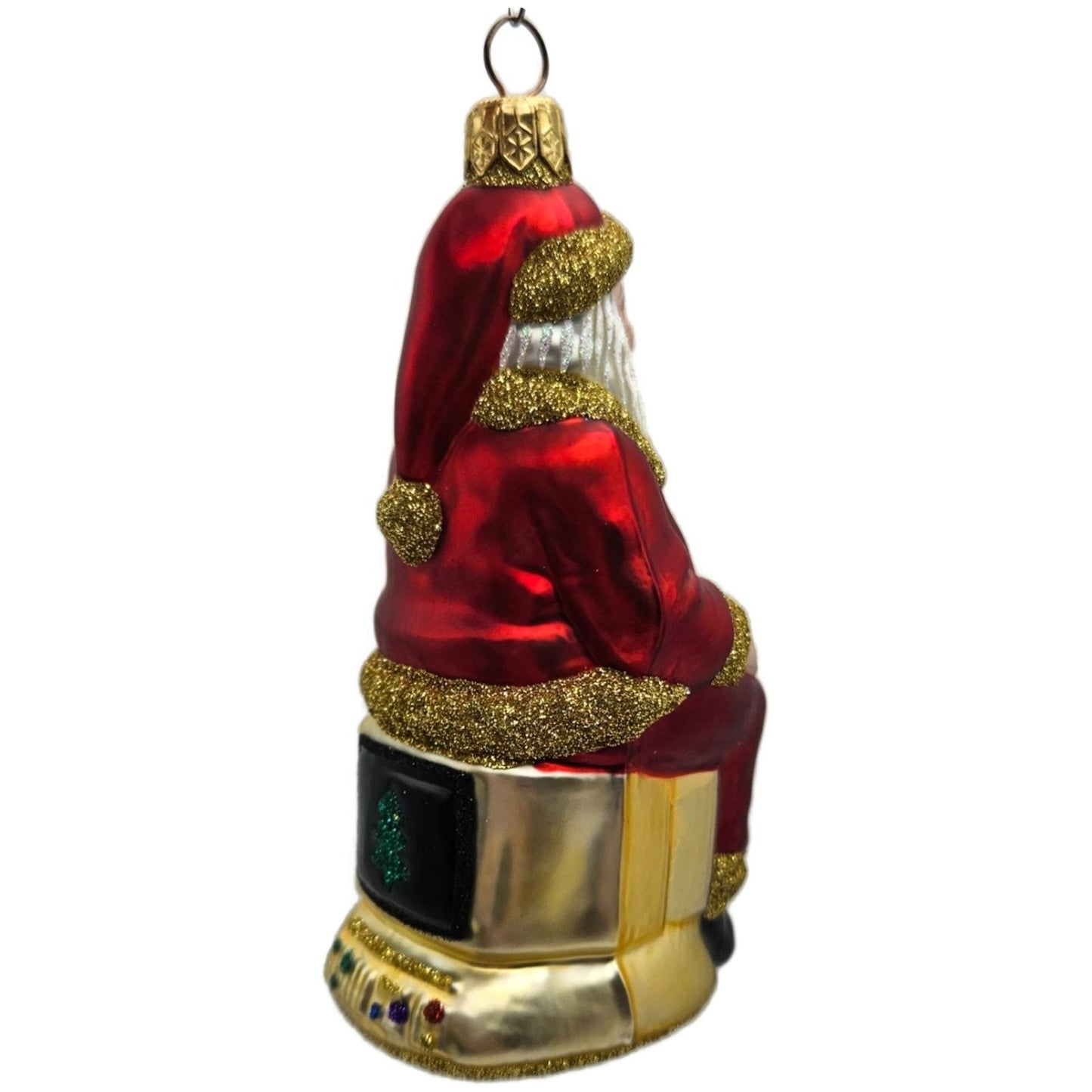 Patricia Breen Cyberspace Santa Red Gold Silver Mouse Christmas Tree Ornament