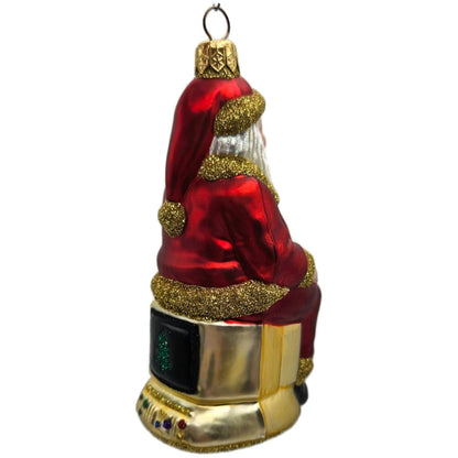 Patricia Breen Cyberspace Santa Red Gold Silver Mouse Christmas Tree Ornament