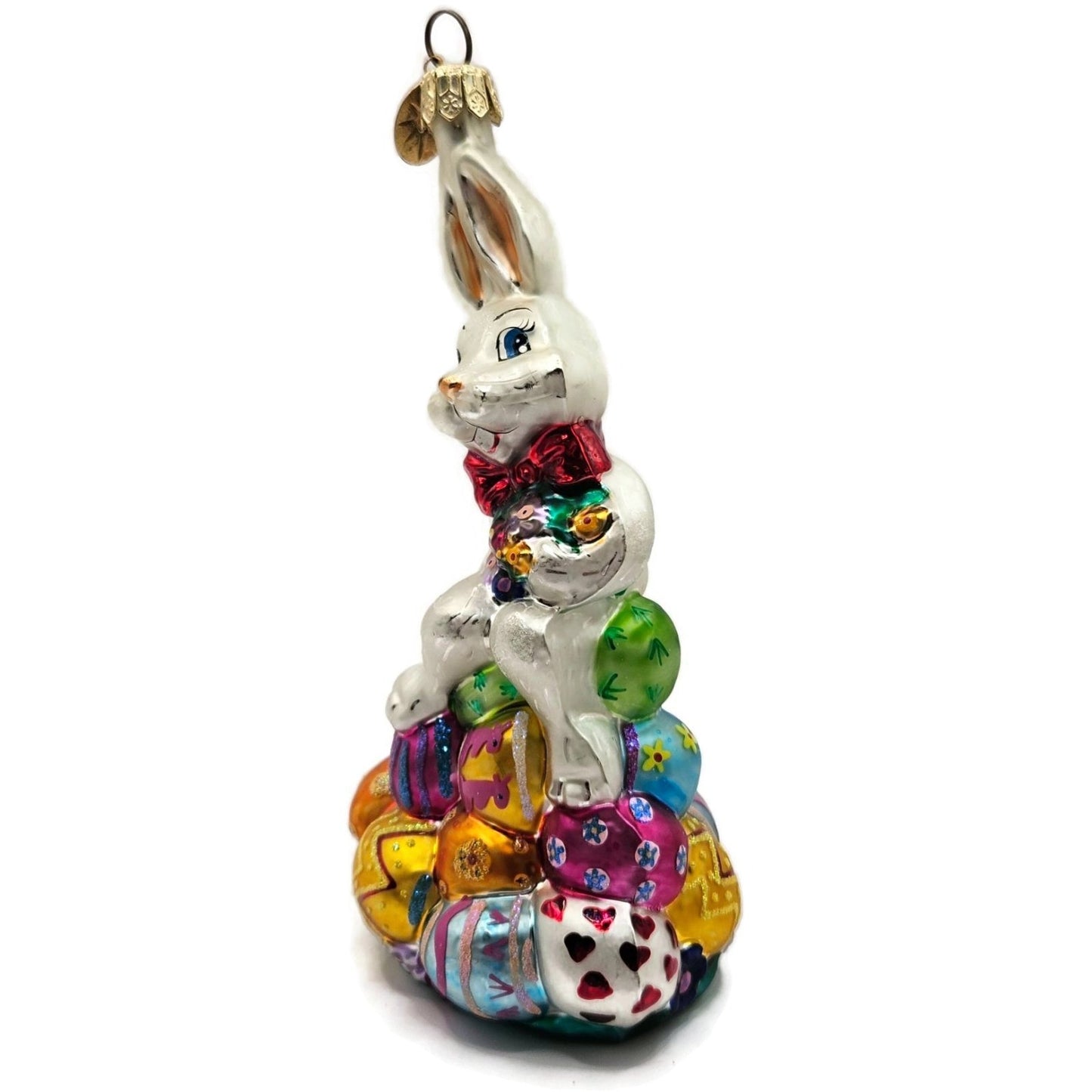 Christopher Radko Egg Hop Easter Bunny Egg Holiday Glass Ornament 004960