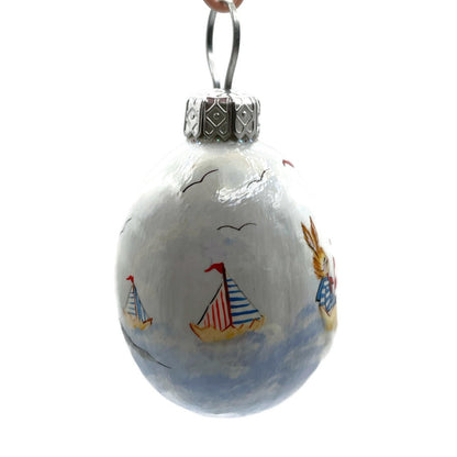 Patricia Breen Miniature Egg Surprise Bunny Beacon Striped Easter Ornament 3405