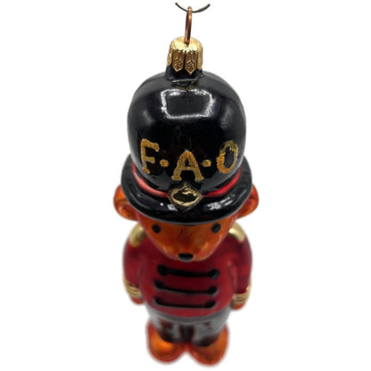 Christopher Radko FAO Schwarz Toy Soldier Bear Red Christmas Tree Ornament