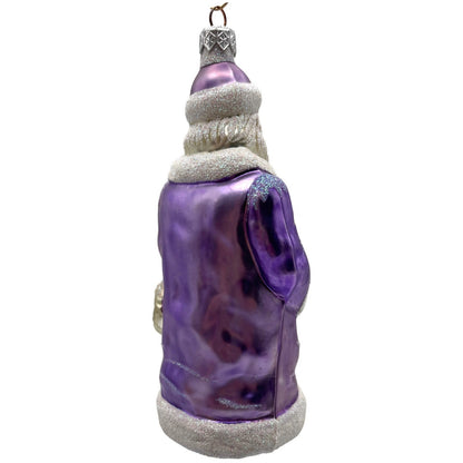 Patricia Breen Just What I Wanted Lavender Santa Dog Christmas Tree Ornament