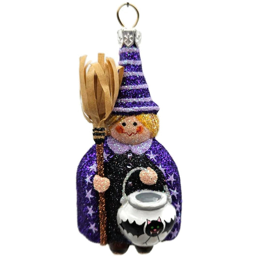 Patricia Breen Halloween Witch Trickster Purple Striped Moon Christmas Ornament