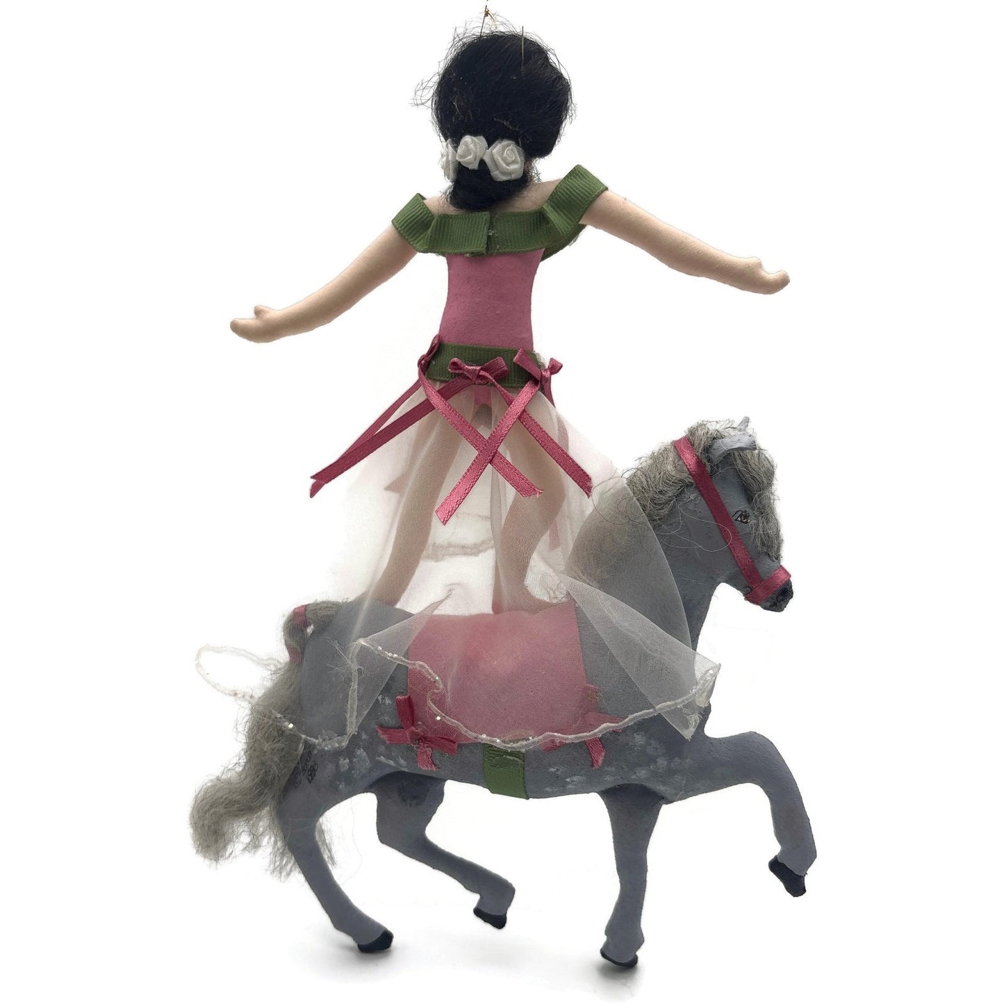 Gladys Boalt Circus Lady Bareback Rider Fabric Christmas Tree Ornament Signed