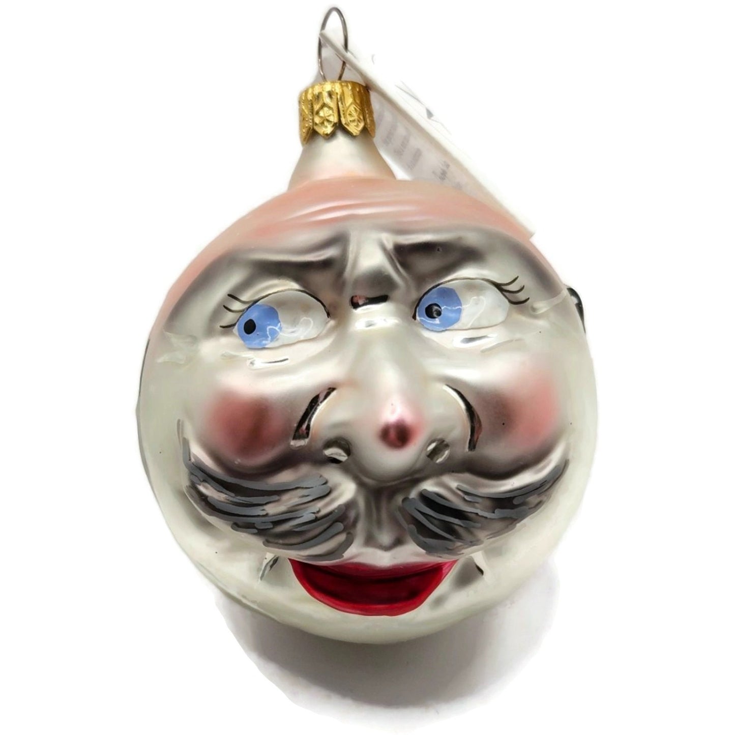 Christopher Radko President Taft Silver German Glass Christmas Tree Ornament