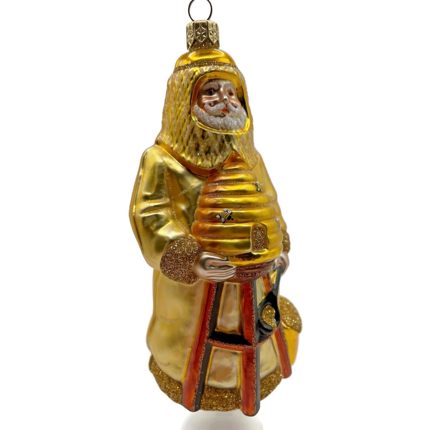 Patricia Breen Beeskeeping Santa Yellow Gold Spring Christmas Tree Ornament