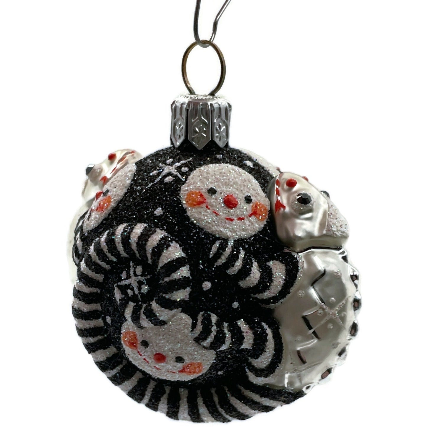 Patricia Breen For James Twice Snow Faces Chameleon Striped Christmas Ornament
