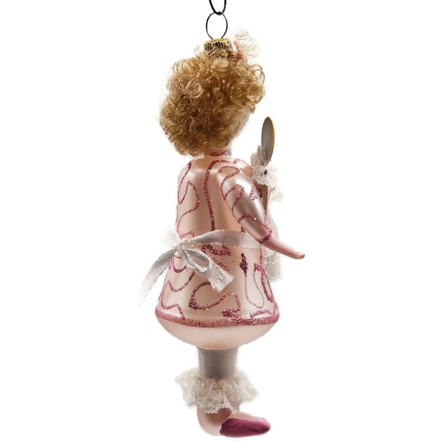 Soffieria De Carlini Little Girl with Doll Italian Glass Christmas Tree Ornament