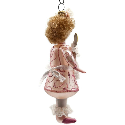 Soffieria De Carlini Little Girl with Doll Italian Glass Christmas Tree Ornament