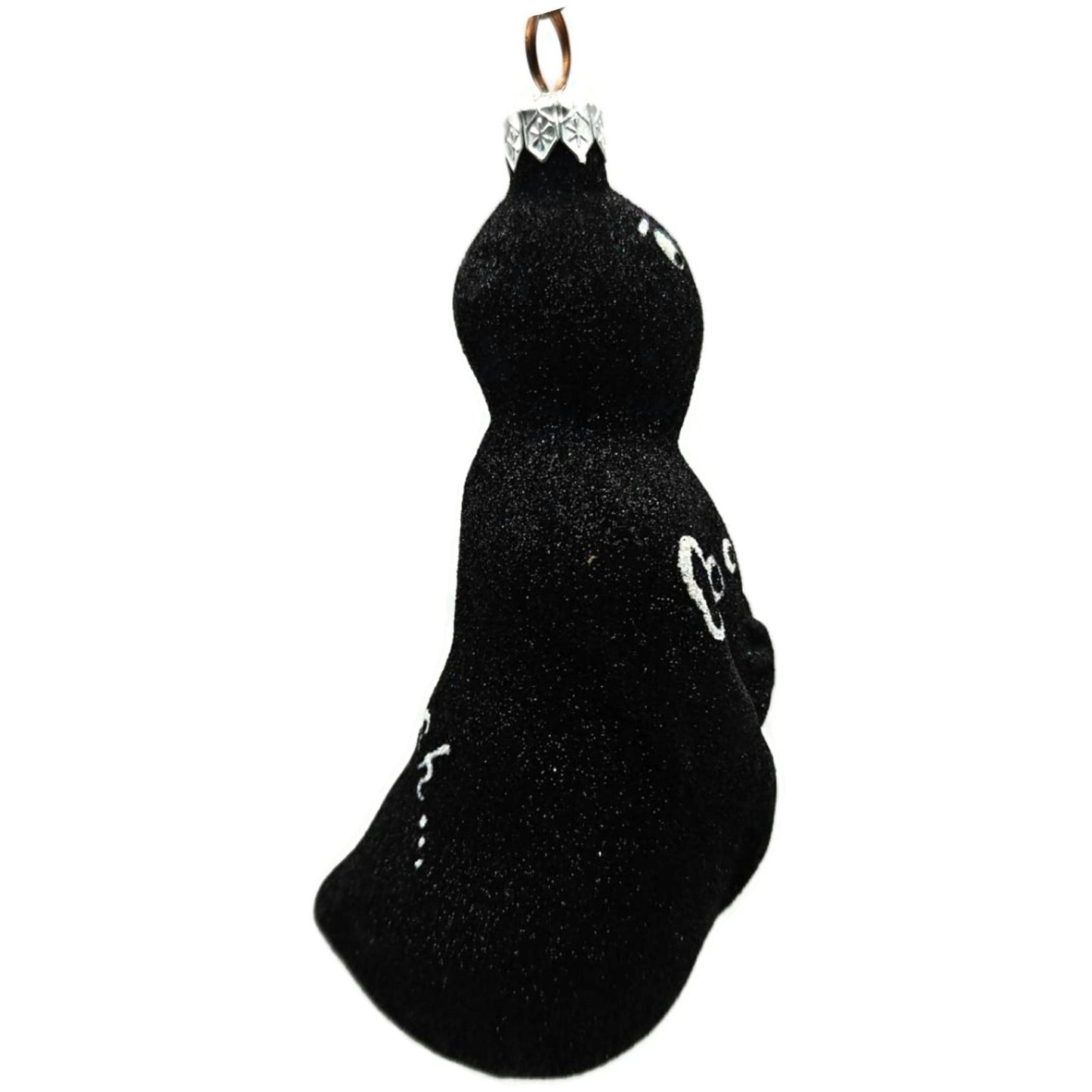 Patricia Breen Oscar Black Glittered Ghost Halloween Christmas Tree Ornament
