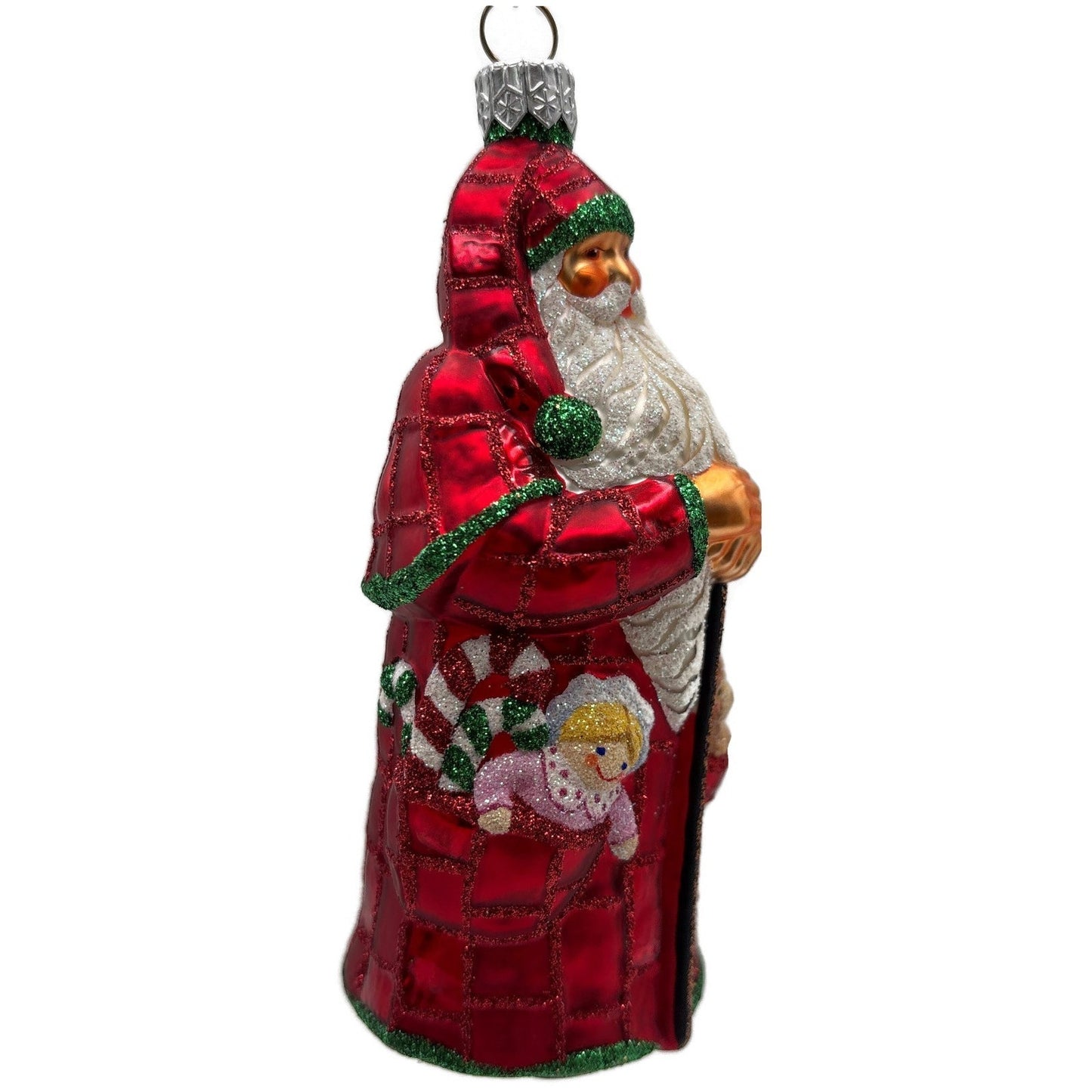 Patricia Breen Patchwork Santa Red Bear Snowman Candy Canes Christmas Ornament