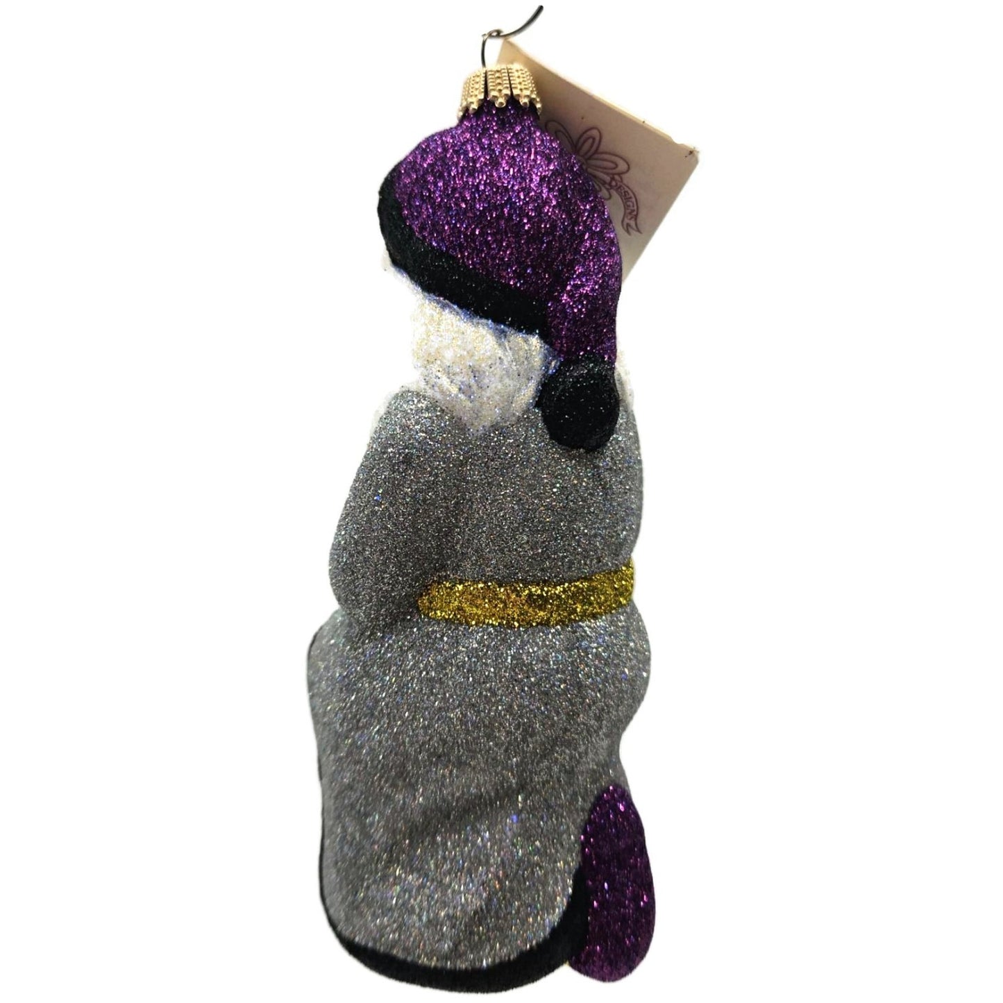 Larry Fraga Jazzy Santa Saxophone Glitter Series Christmas Ornament Signed Tag