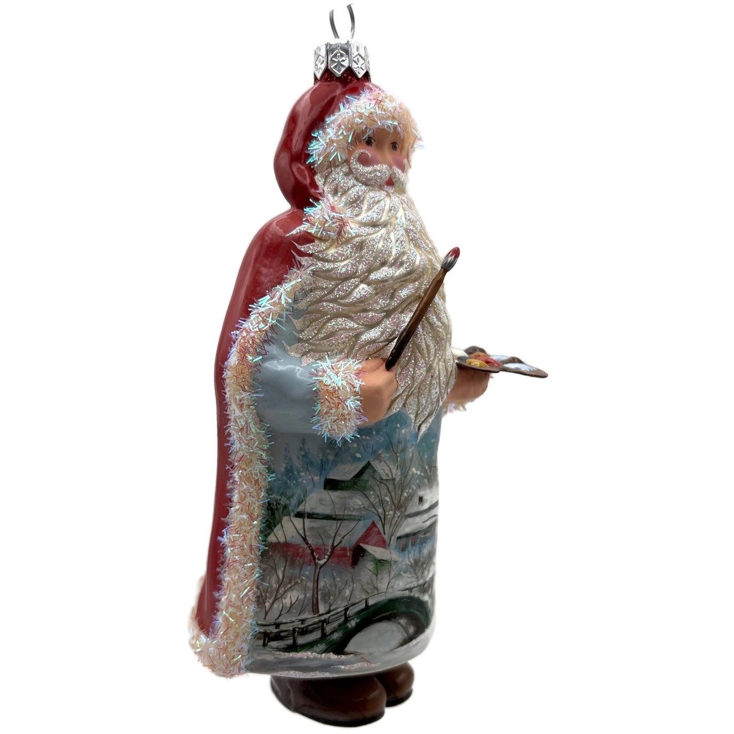 Patricia Breen Sandvika Santa Red Artistic Scene Christmas Tree Ornament AIC