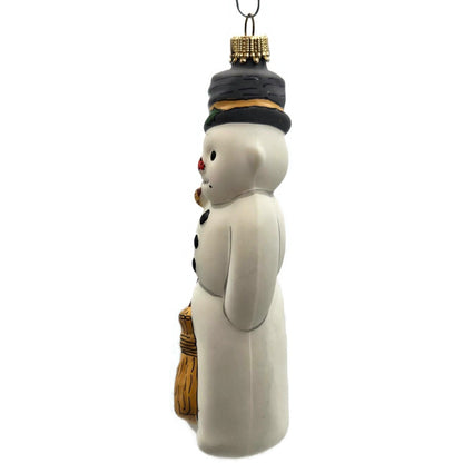 Vaillancourt Ornament Snowman with Ears Broom Chalkware Christmas Tree Decor