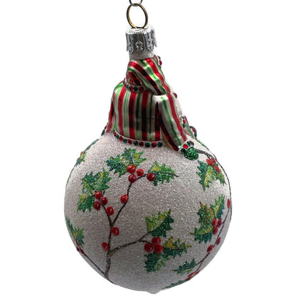 Patricia Breen Steadfast Santa Holly Red Striped Christmas Holiday Tree Ornament
