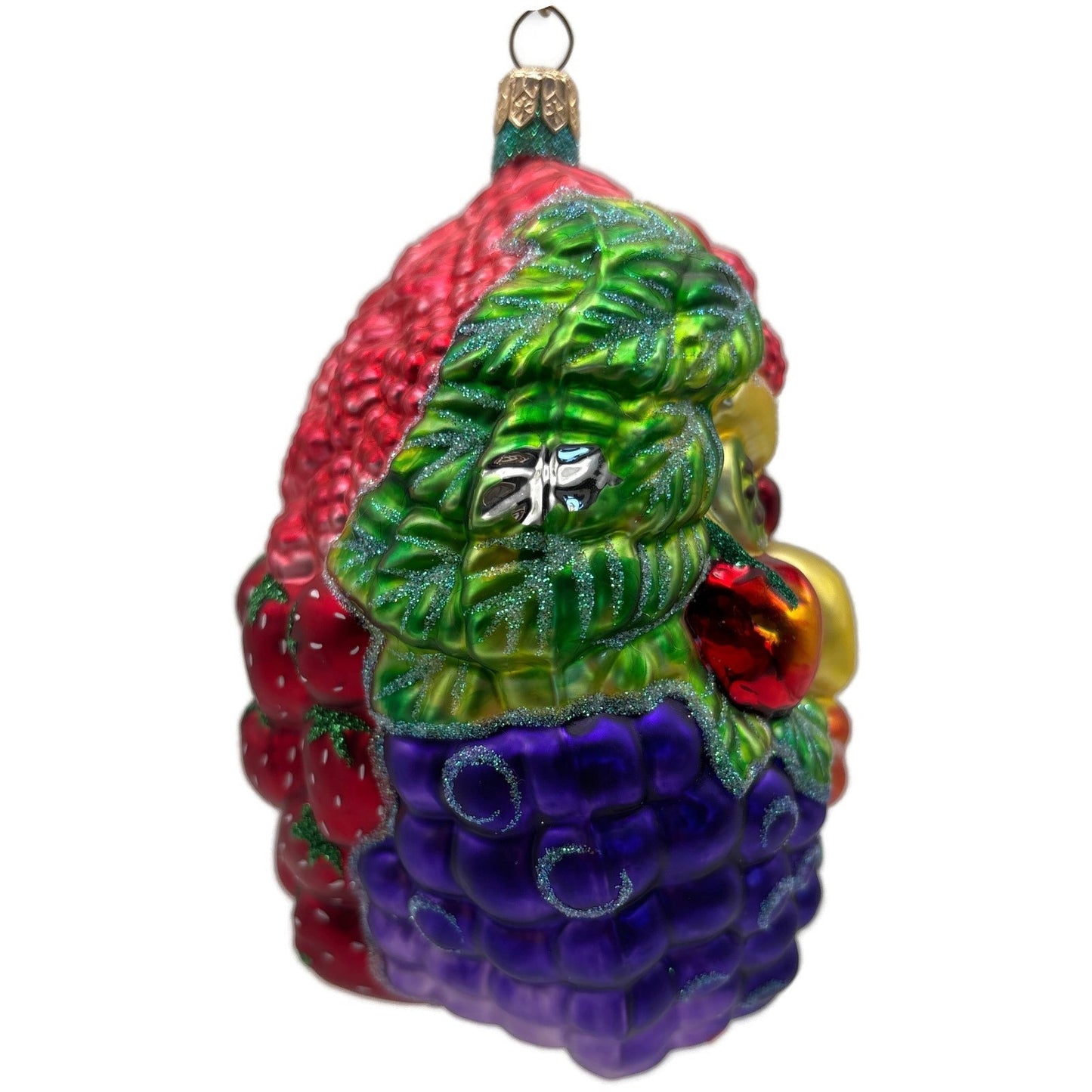 Patricia Breen Arcimbaldi Santa II Fruit Green Background Christmas Ornament