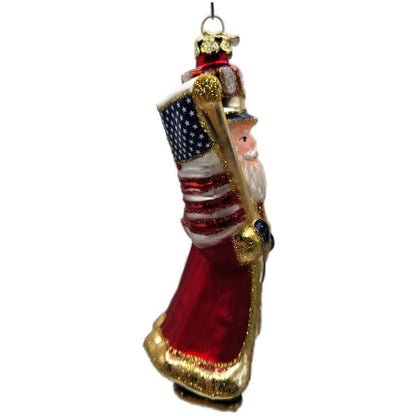 Kurt Adler Noble Gems Patriotic Santa Claus July 4th Glass Christmas Ornament