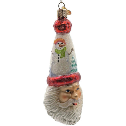 OWC Let It Snow Santa Claus Head Ornament Snowman Old World Christmas Tree Decor