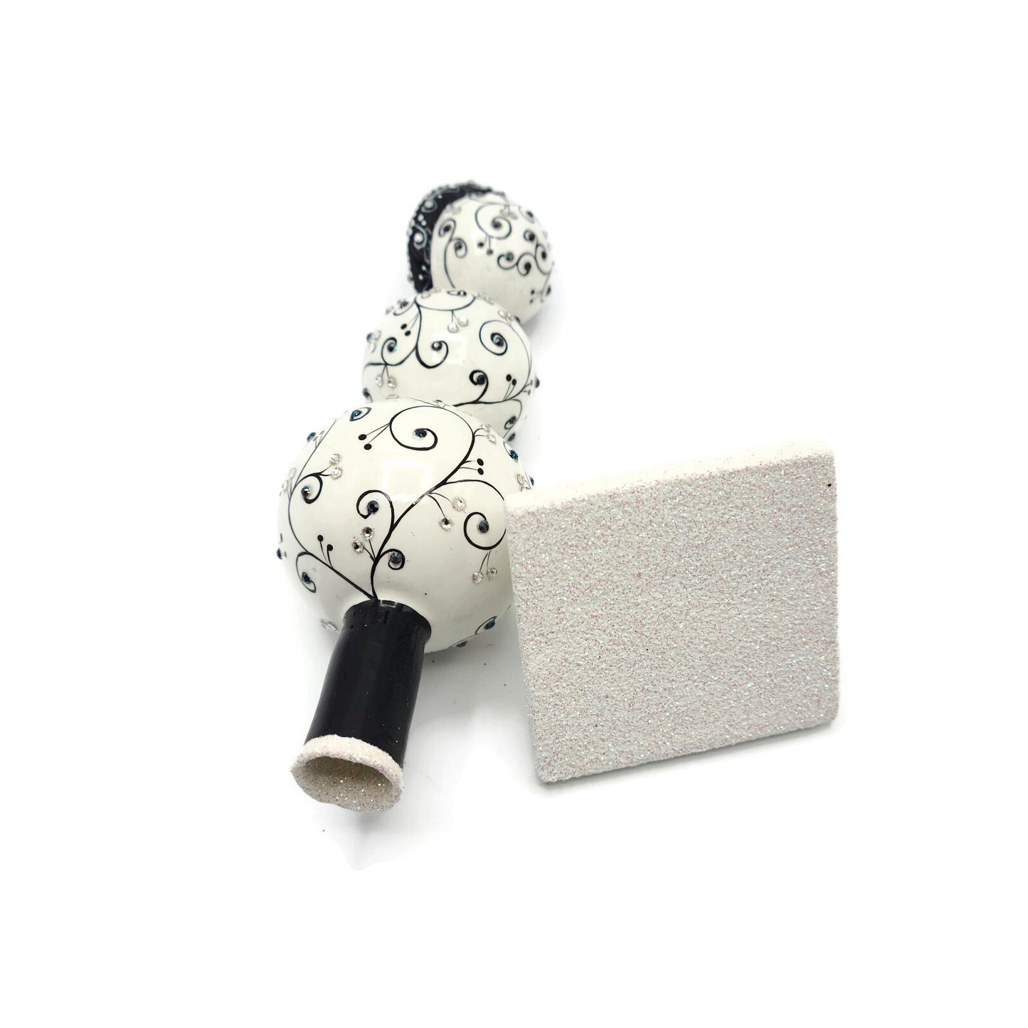 Patricia Breen Miniature Chameleon Finial Quilling Black Christmas Tree Ornament