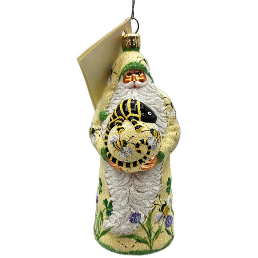 Patricia Breen Santa With Chameleon Colourful Bees Clover Honey Spring Ornament