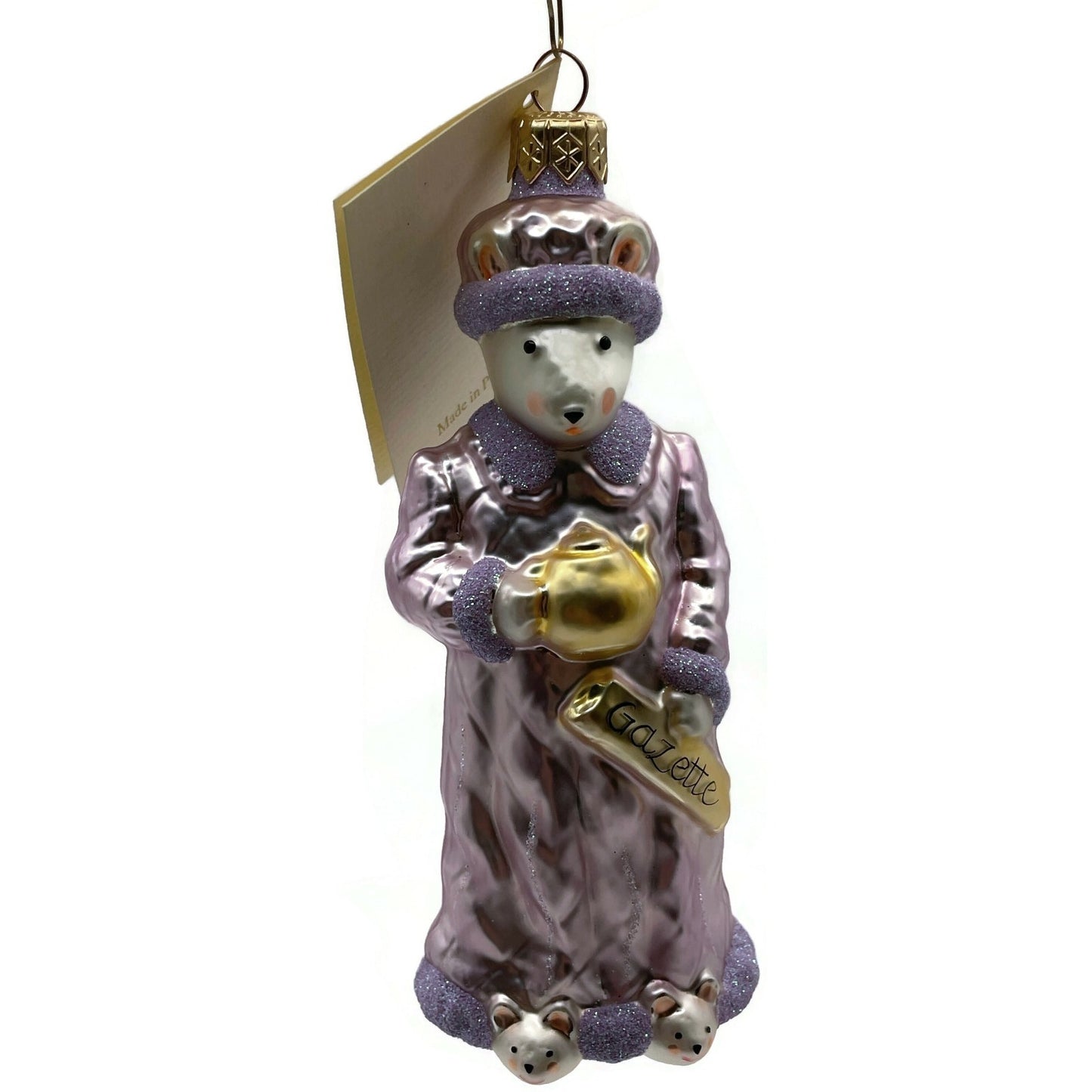 Patricia Breen Ornament Mrs Mouse Lavender Gazette Christmas Tree Decoration