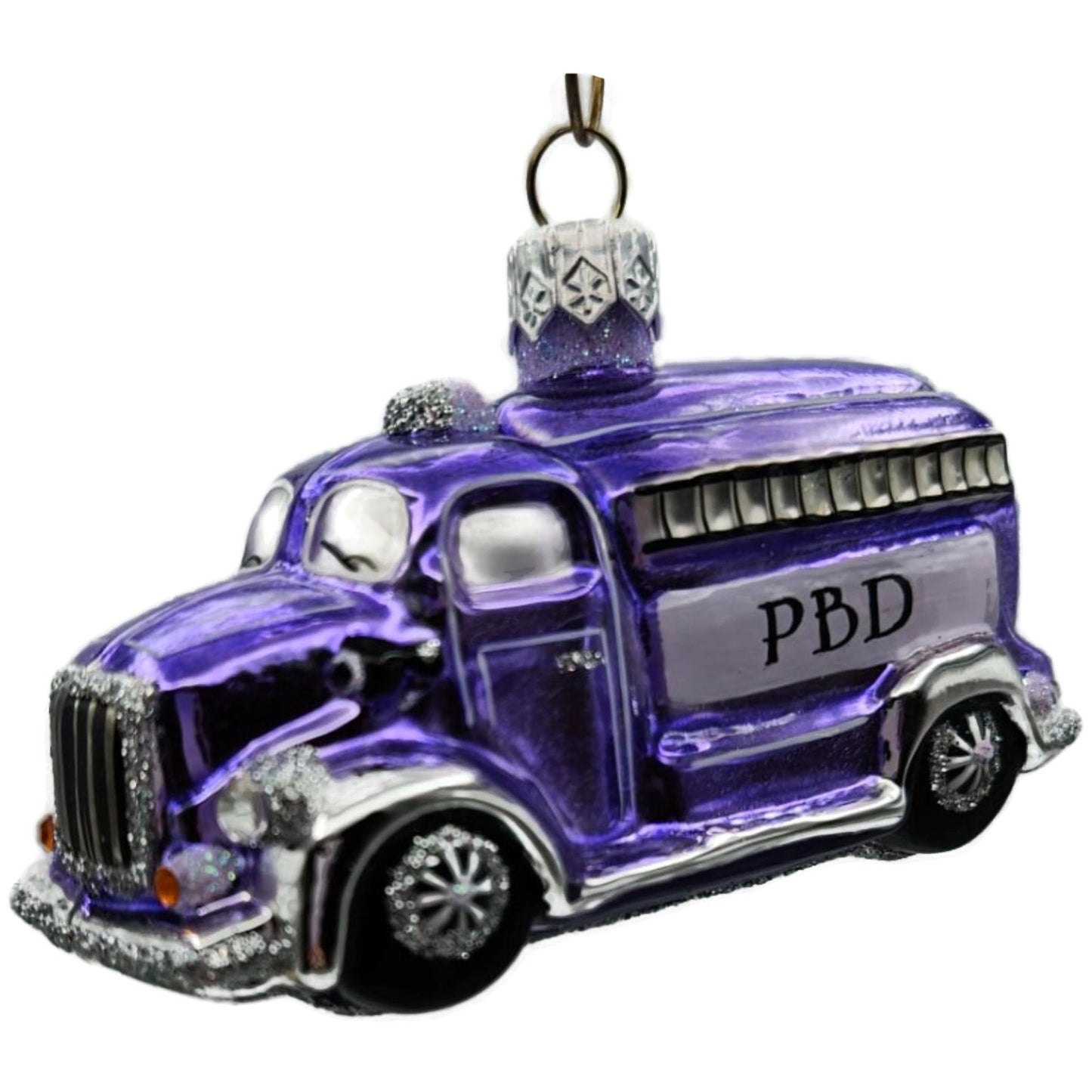 Patricia Breen Brave True Lavender Fire Truck Christmas Tree Ornament CATZ
