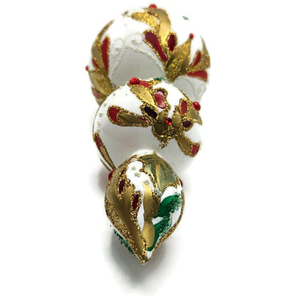 Exarte The Joy of Christmas Profile Gold Red Green Christmas Tree Ornament