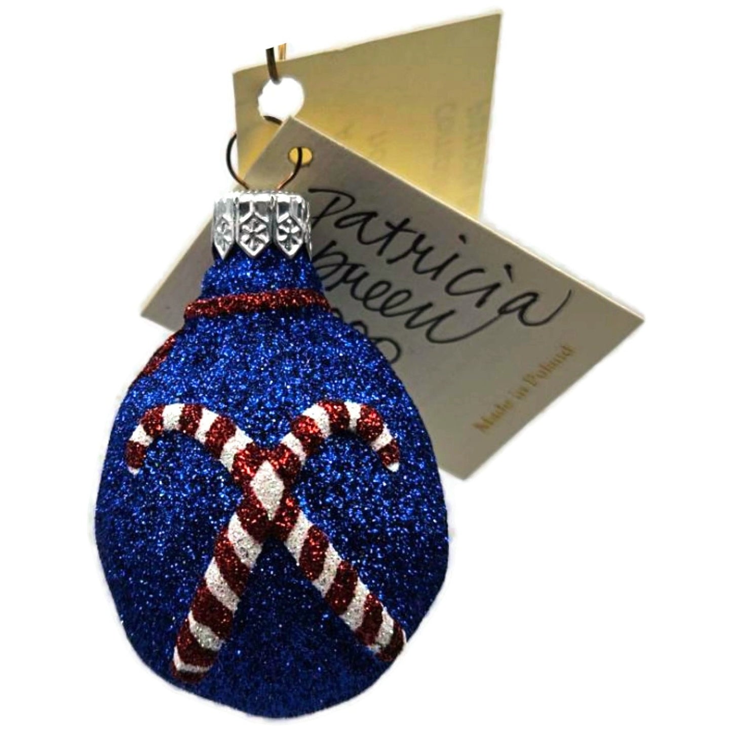 Patricia Breen Peppermint Sack Blue Candy Canes Christmas Tree Ornament HCB