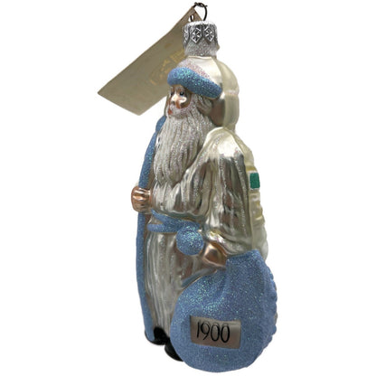 Patricia Breen Millennium Santa Claus 1900 2000 Blue Pearl Christmas Ornament