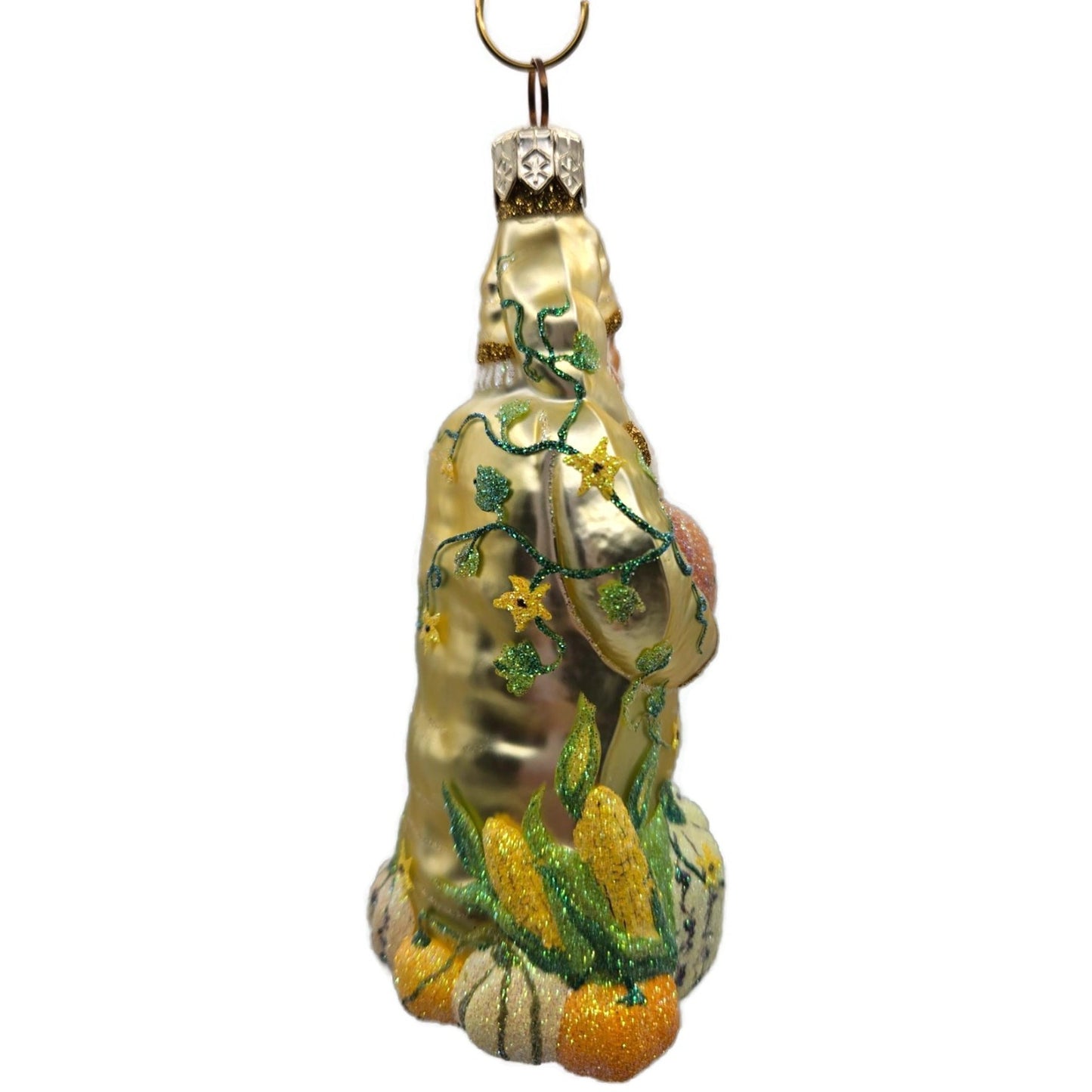 Patricia Breen Harvest Santa Gold Pumpkins Flowers Fall Christmas Ornament 2230