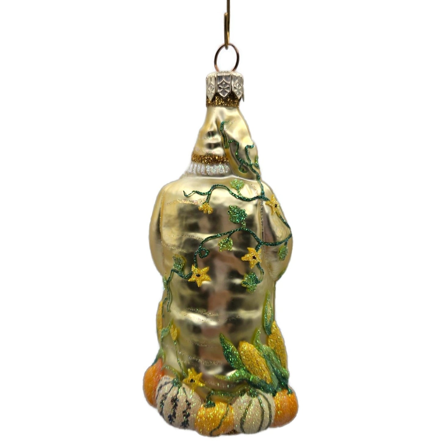 Patricia Breen Harvest Santa Gold Pumpkins Flowers Fall Christmas Ornament 2230