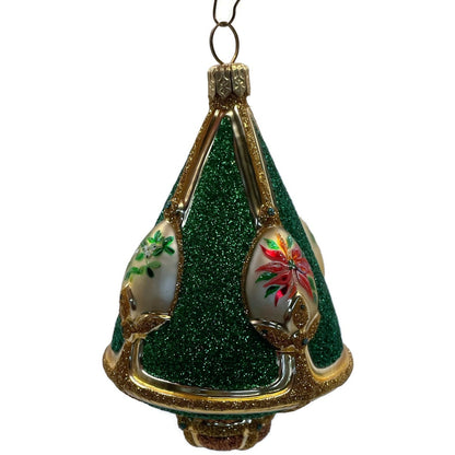 Patricia Breen Ornament Perchins Tree Green Holly Poinsettia Christmas Tree