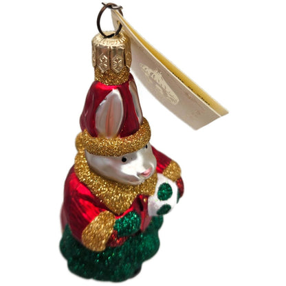 Patricia Breen A Christmas Bunny Red Green Easter Rabbit Christmas Tree Ornament