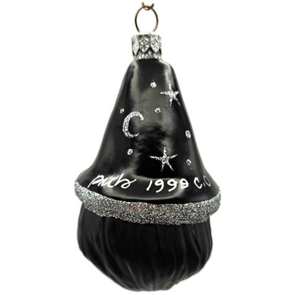 Patricia Breen Witch Hazel Black Hat Silver Moon Stars Halloween Ornament CO